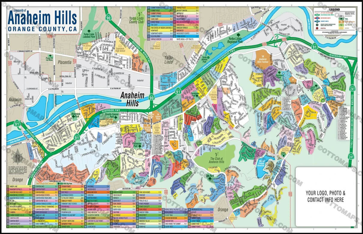 Anaheim Hills comte Carte dans CA